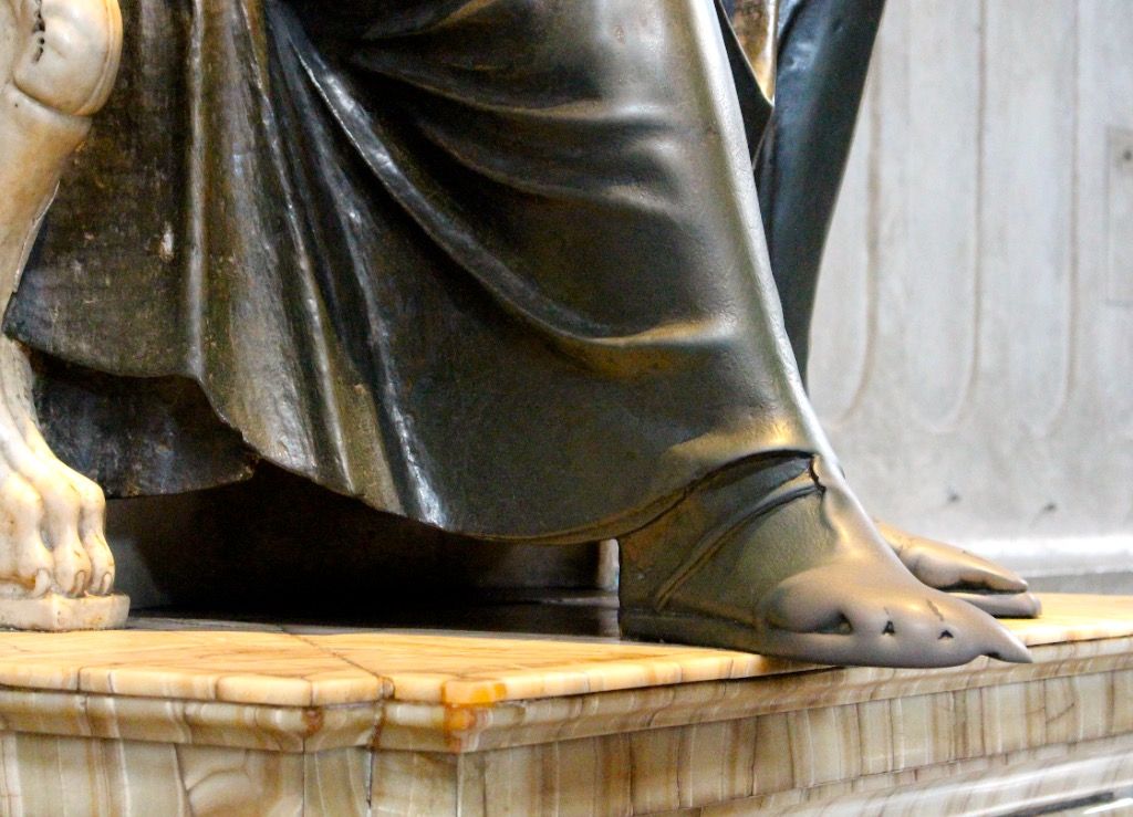 St Peter's foot at the Vatican after centuries of being touched by ...