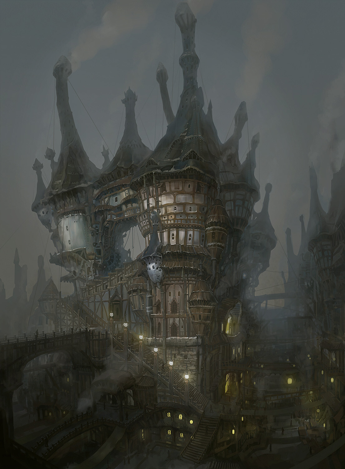 Steampunk Village, by Min Seub Jung | Scrolller