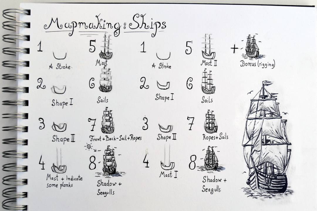 Stroke by Stroke: How to draw ships for your map! | Scrolller