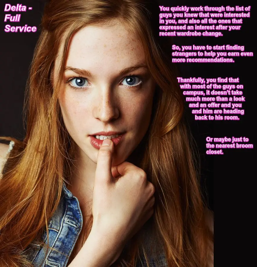Blonde college student in the Student X-Change Program navigating sorority life and academic probation.
