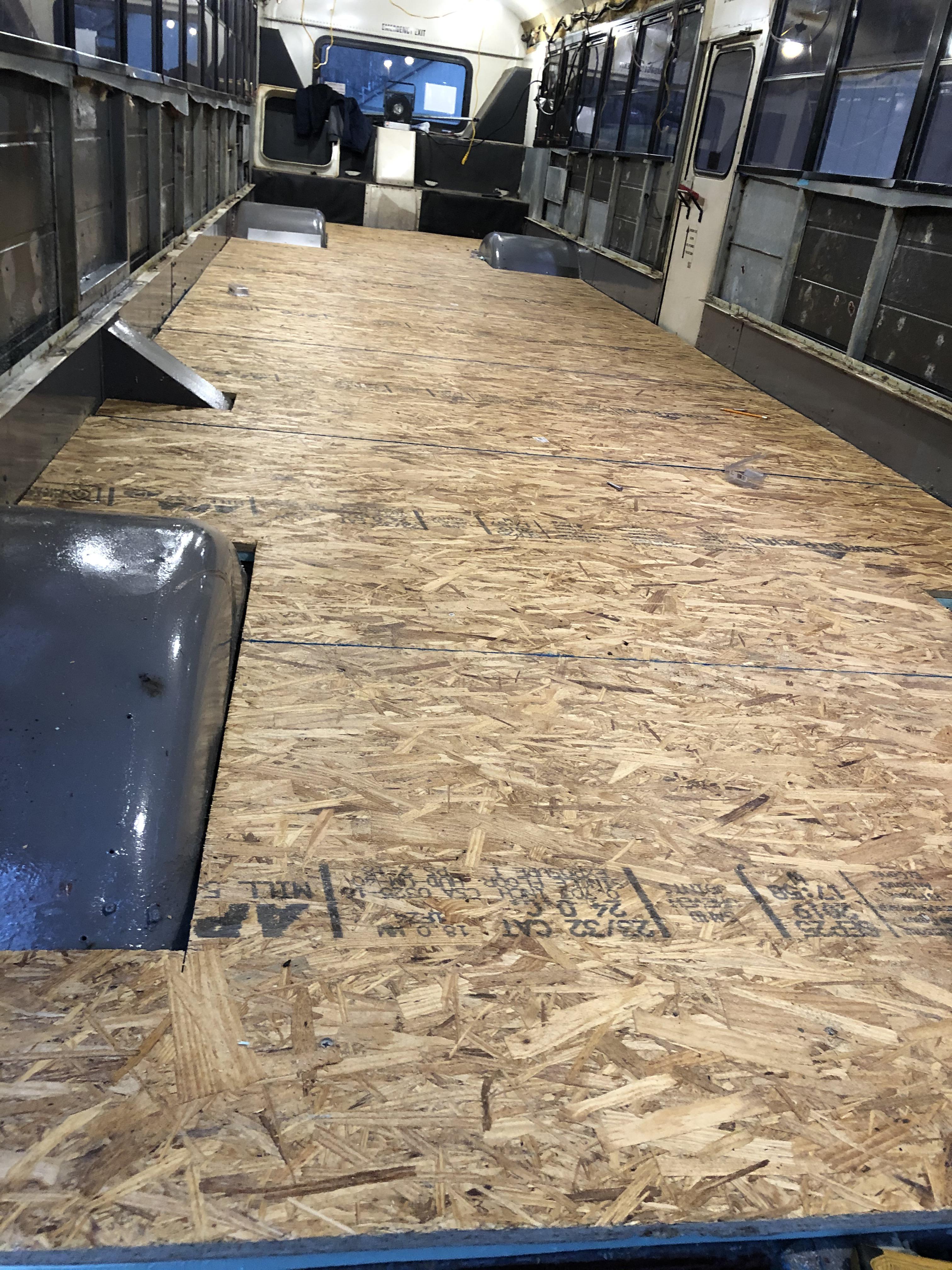 That was a full day of work. Foam board and sub floor all down. Liquid