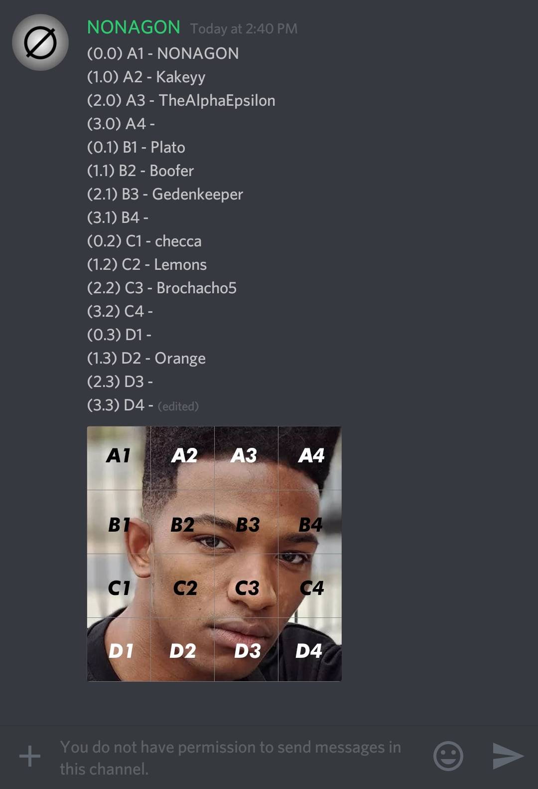 The 2b2t map art community is making a 4x4 map art picture of etika's ...