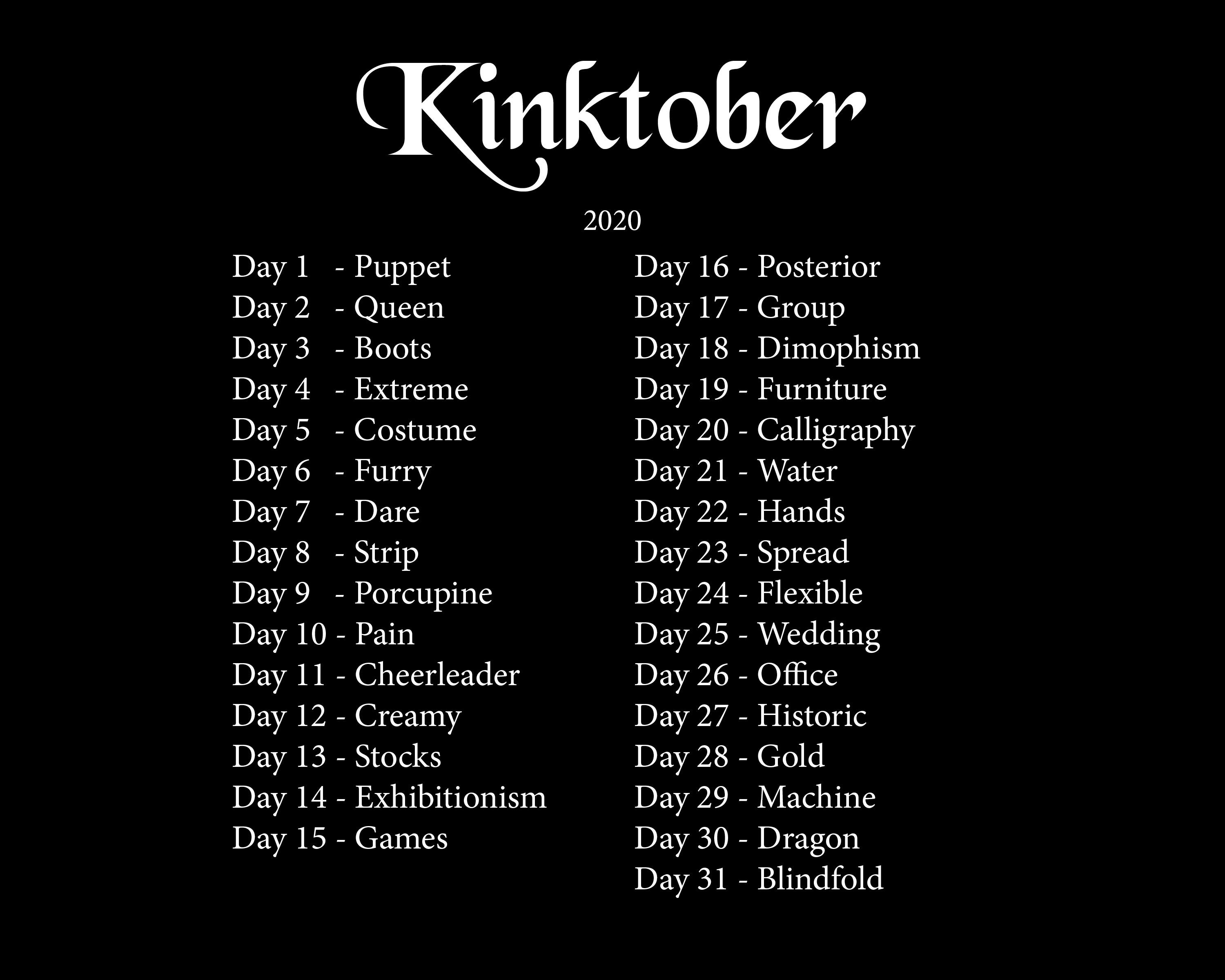 The Official Kinktober 2020 Prompt List! Scrolller