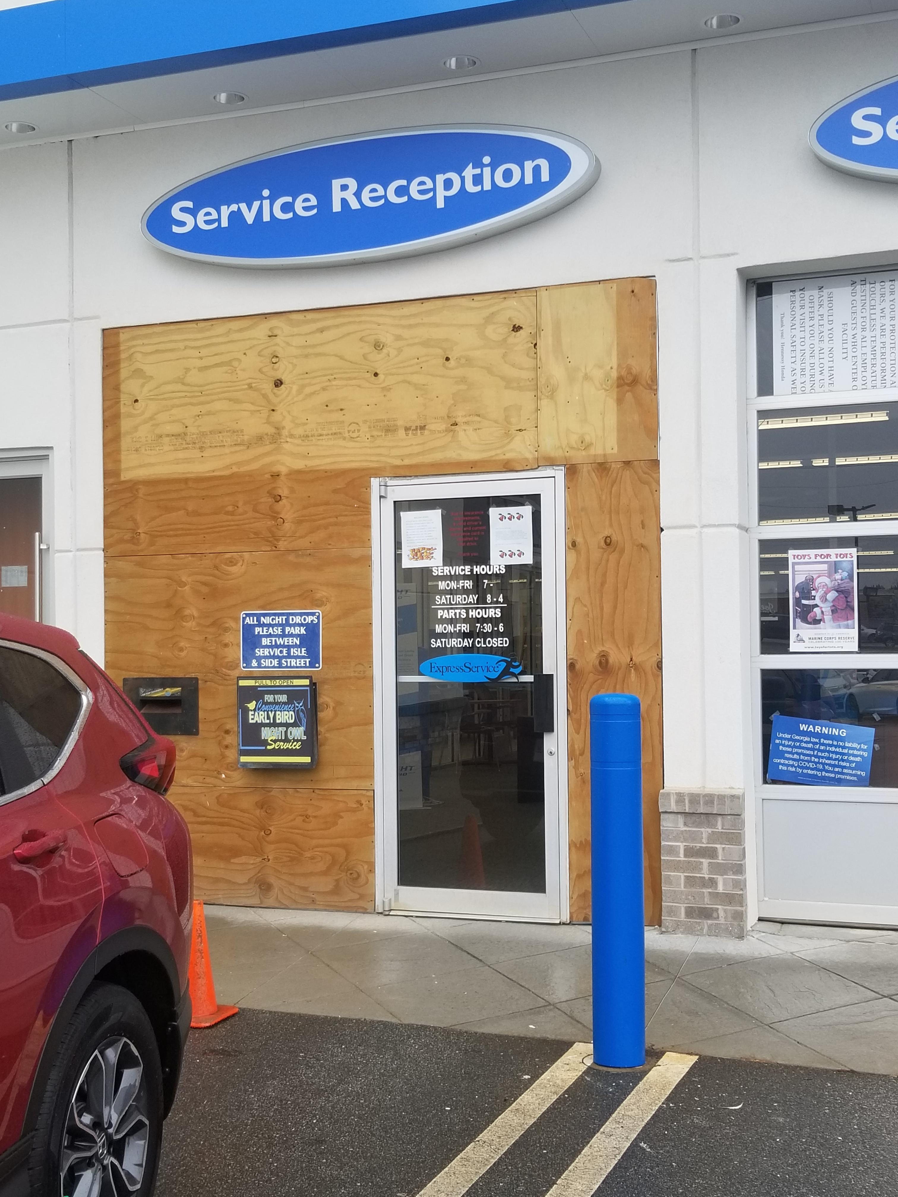 The service reception at a car dealership Scrolller