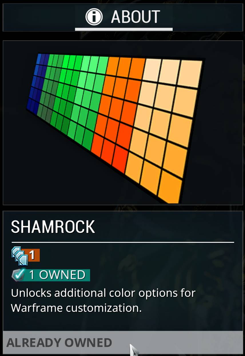 Shamerock Color The Shamrock color palette is back in the market for only 1 credit ...