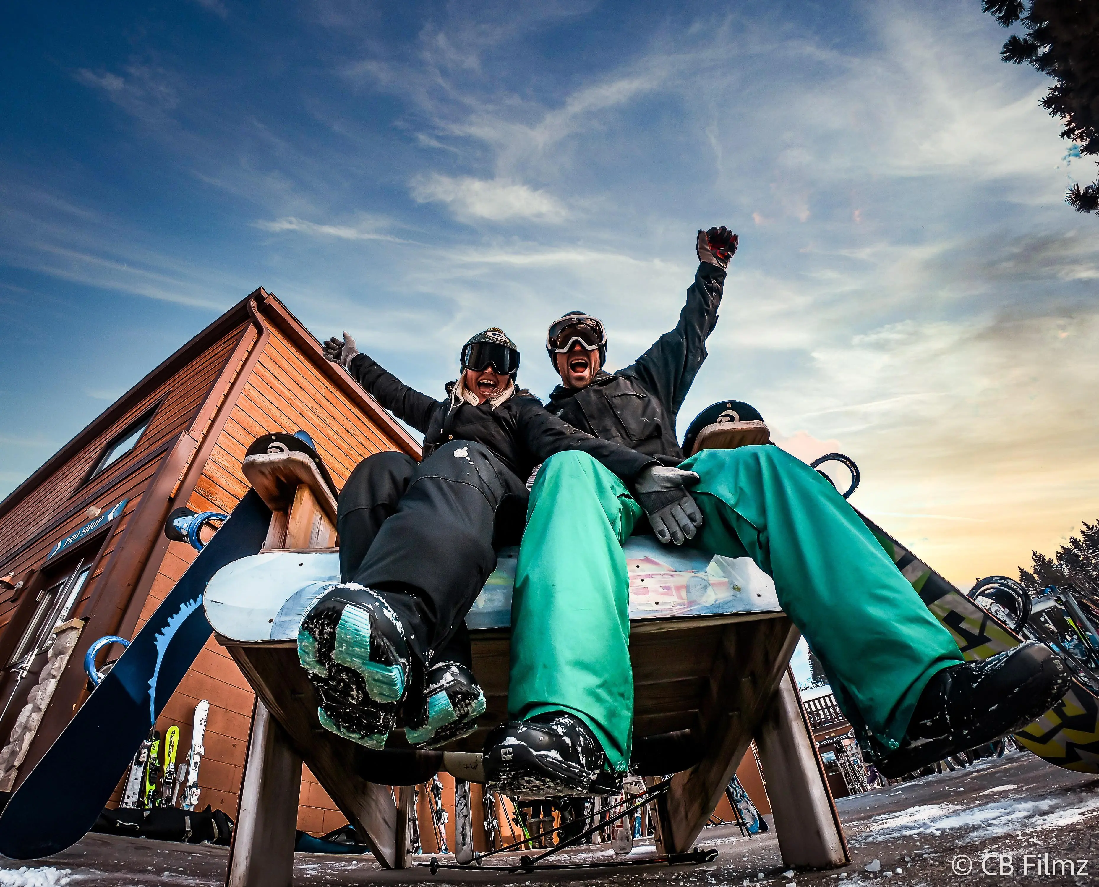 The wife and I getting stoked in the big chair! GoPro Hero 8 Black ...