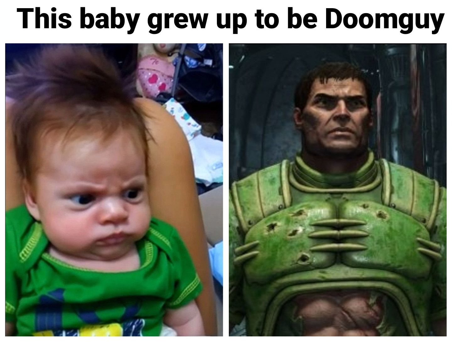 This baby literally grew up to be Doomguy | Scrolller