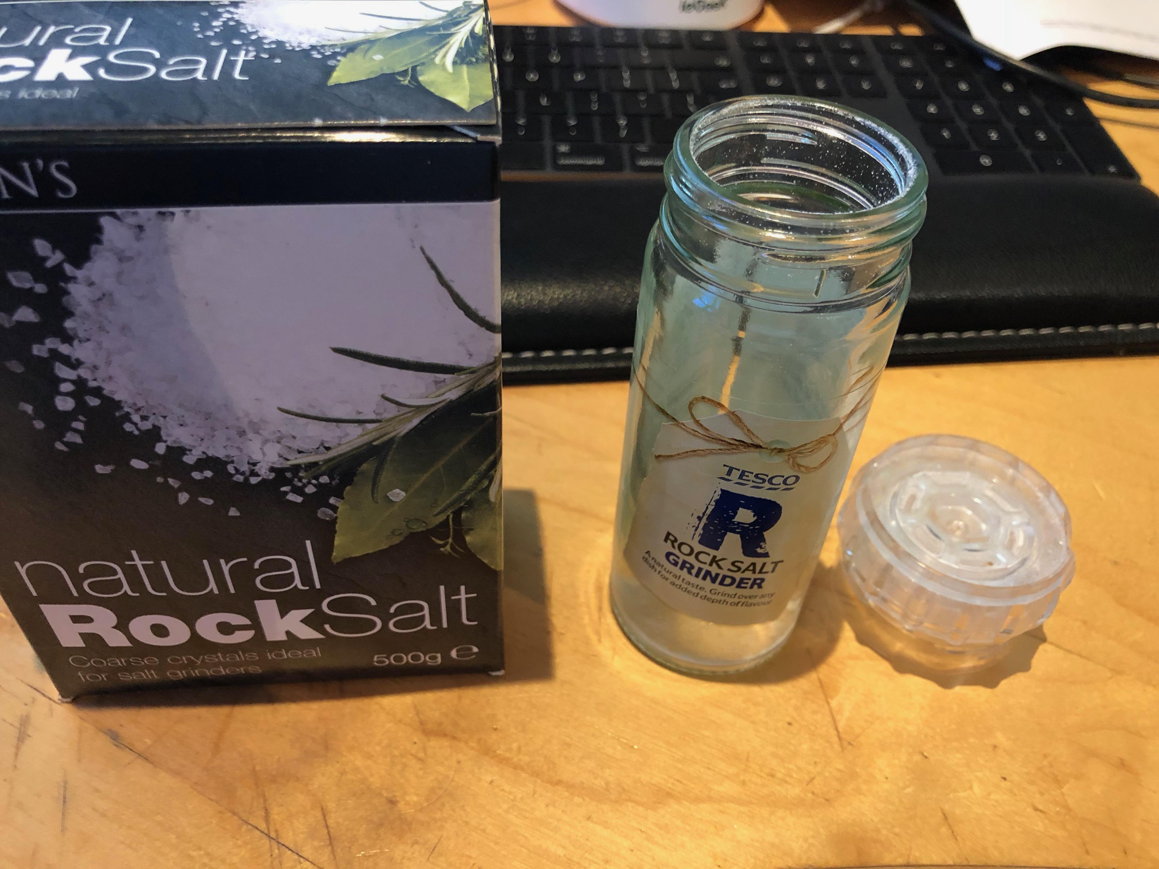 This rock salt grinder is 99 impossible to open. They REALLY made me