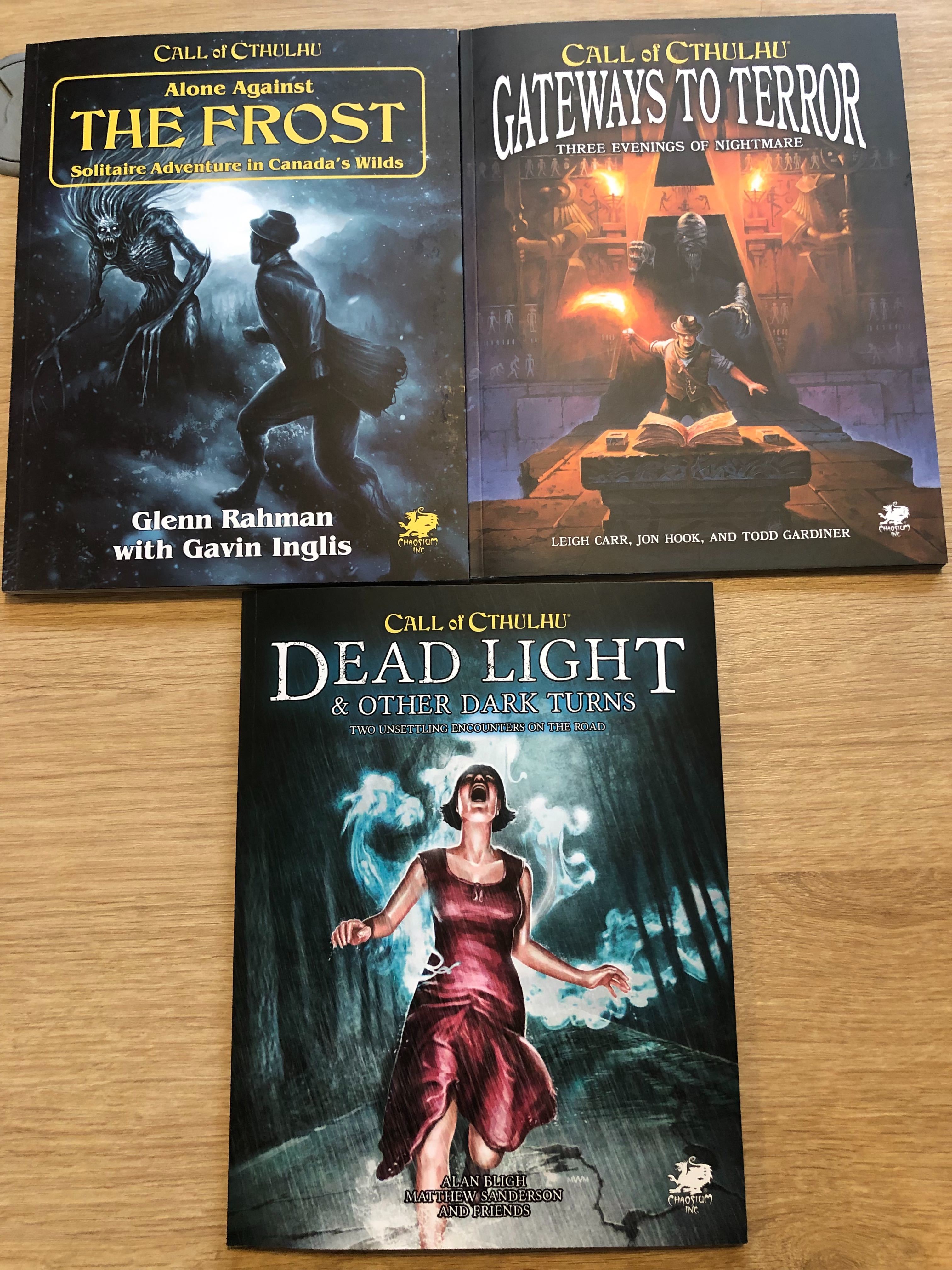 Three new Call of Cthulhu print releases will shortly be on their way ...