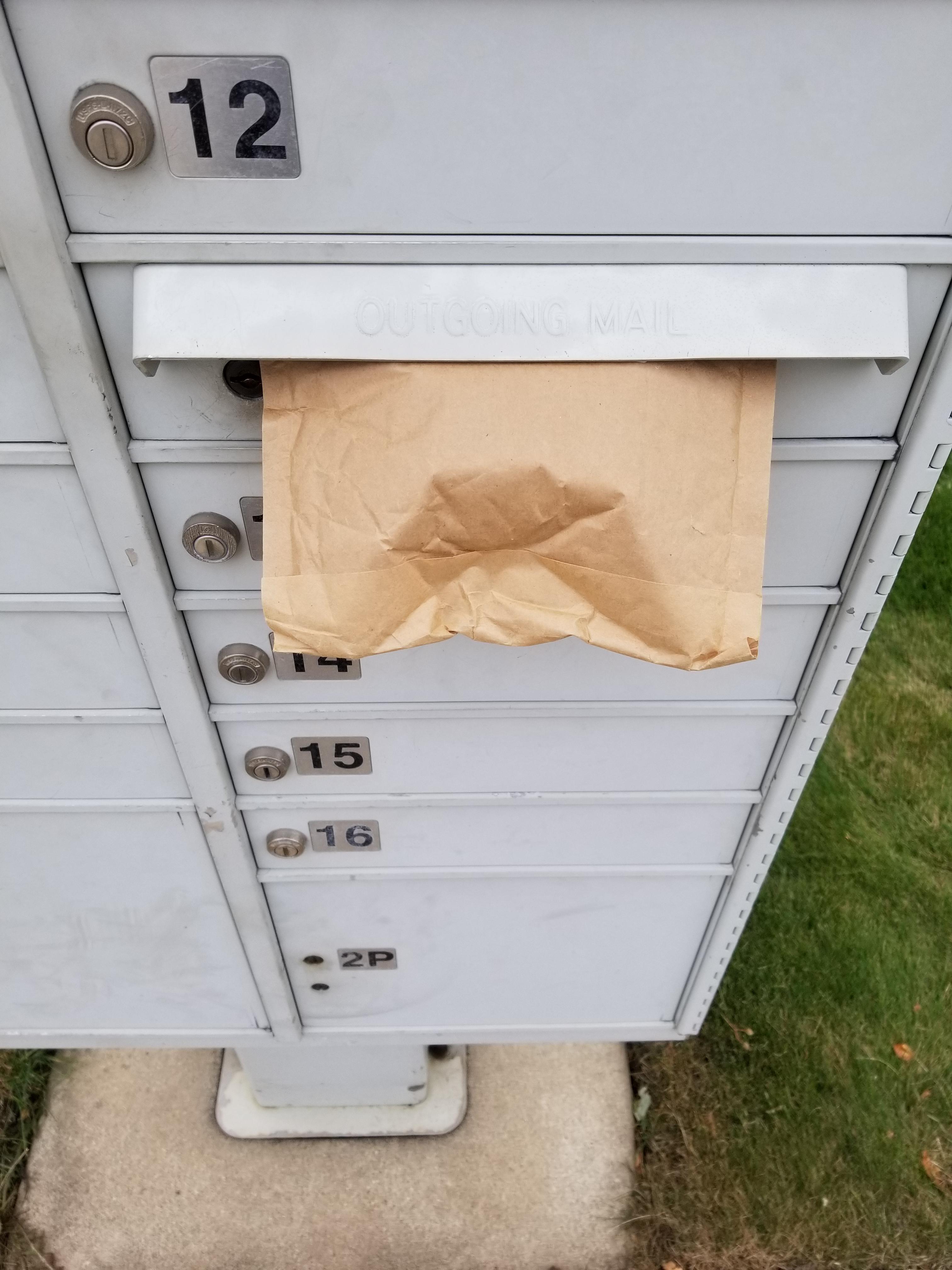 To mail a package Scrolller