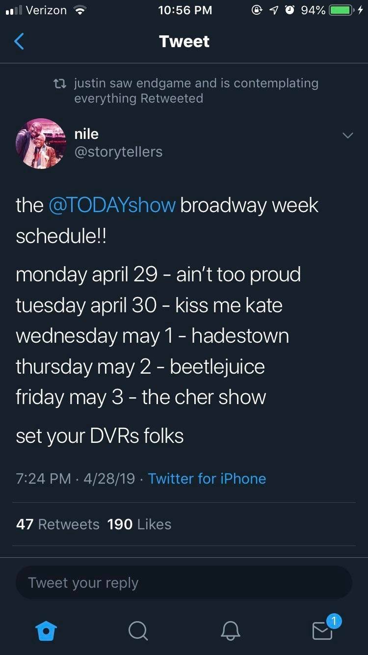 Today Show Broadway Week Schedule! Scrolller
