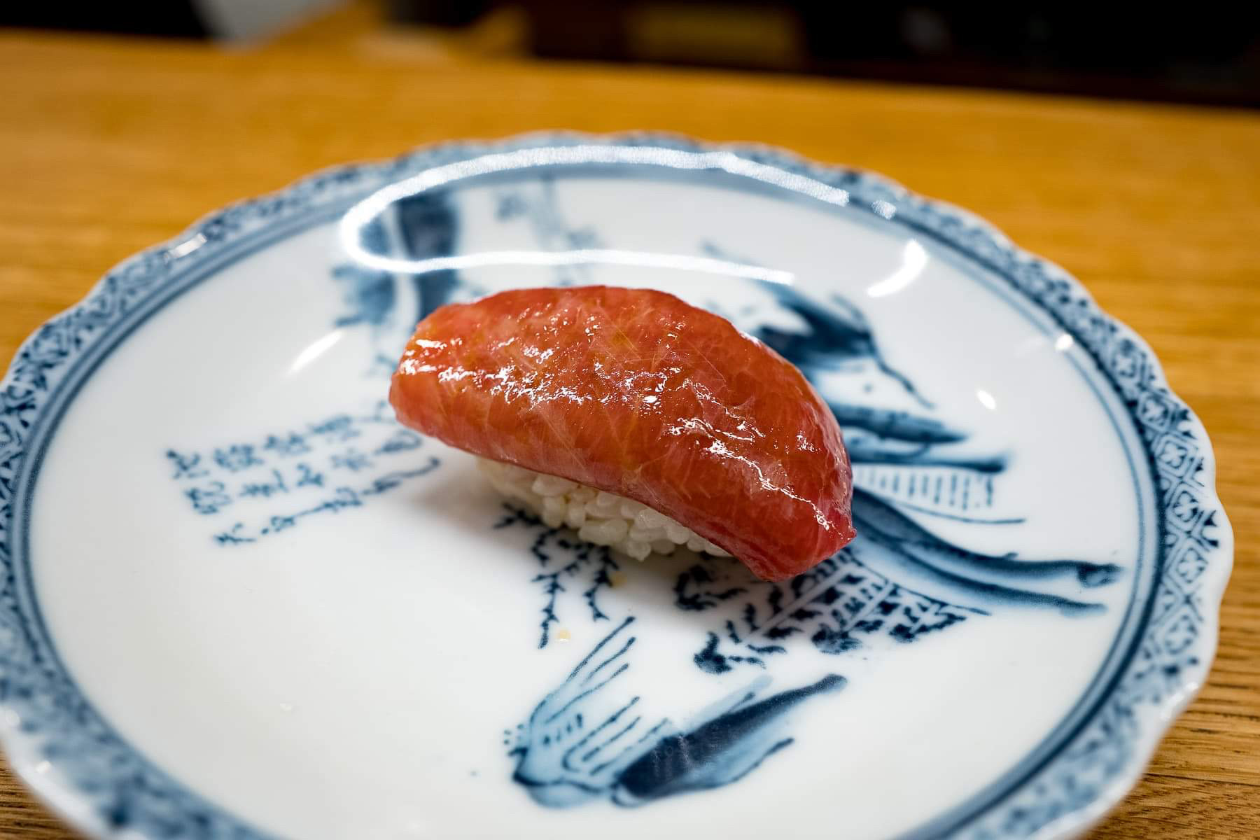 Ō-Toro nigiri. Aged 114 days. I used koshihikari rice from Hokkaido and ...