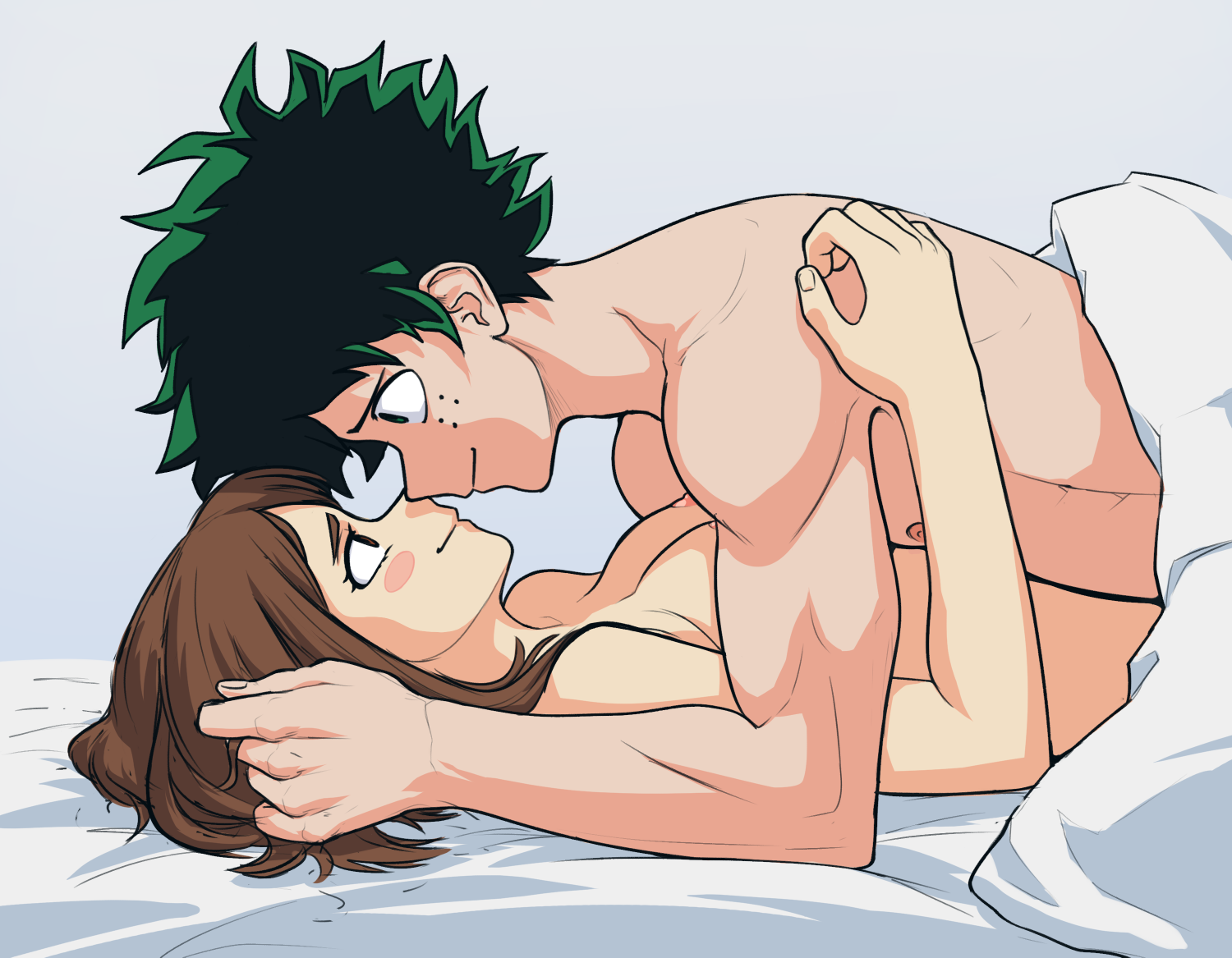 Uraraka and Deku snuggles Suoiresnu Scrolller.