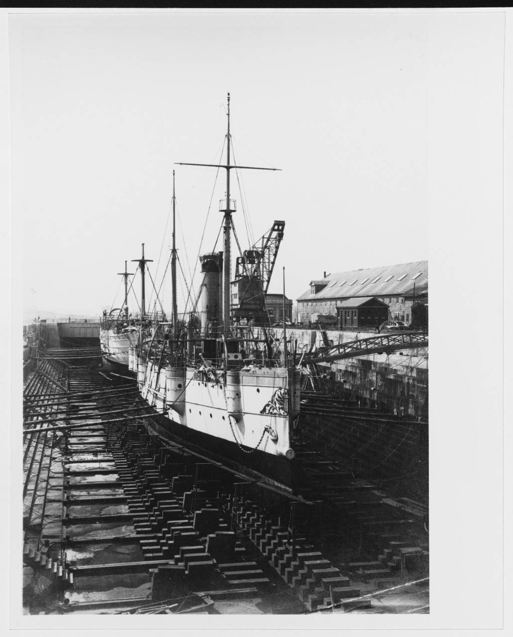 USS Castine (Gunboat 6) in drydock at the Portsmouth Navy Yard