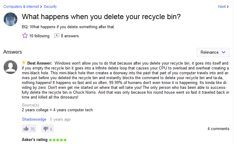 What happens when you delete the recycle bin? | Scrolller