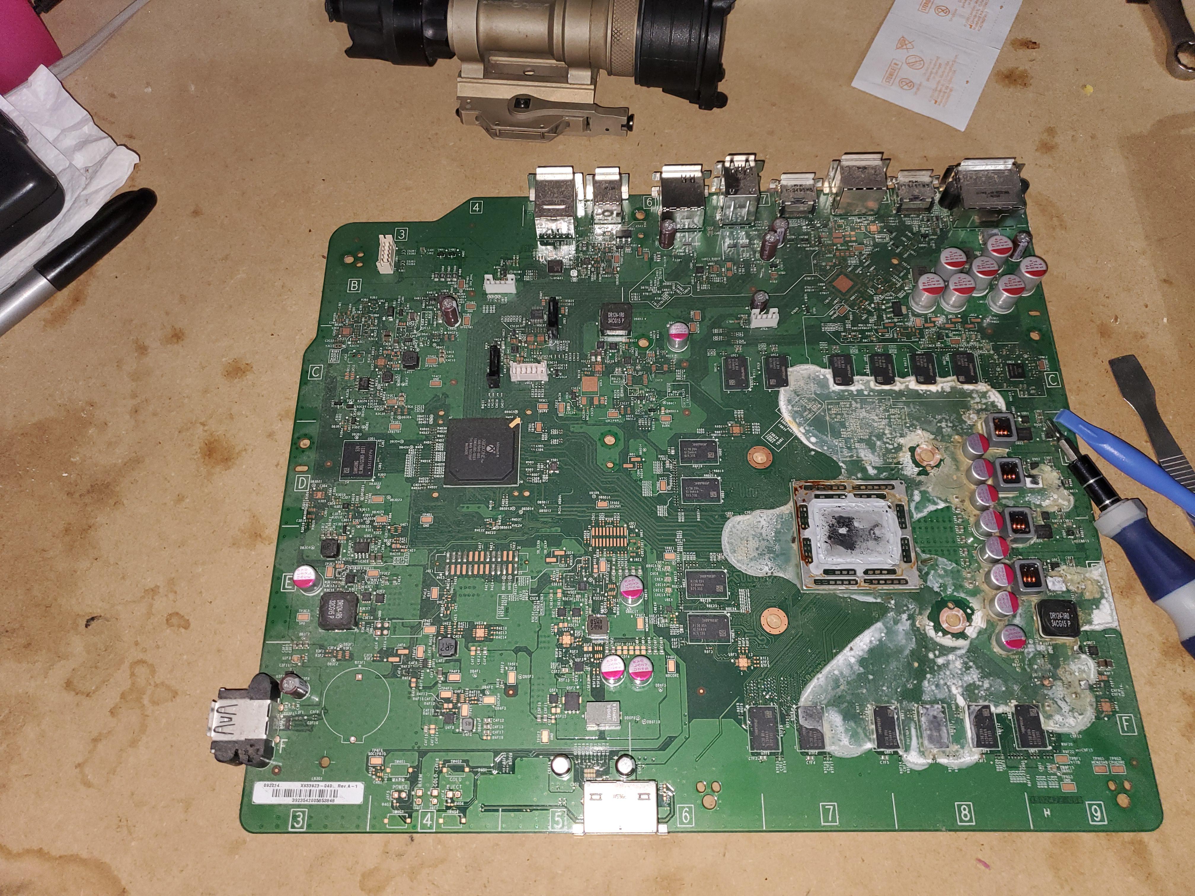 White fluid leak on Xbox motherboard. Is that a mix of capacitor juice