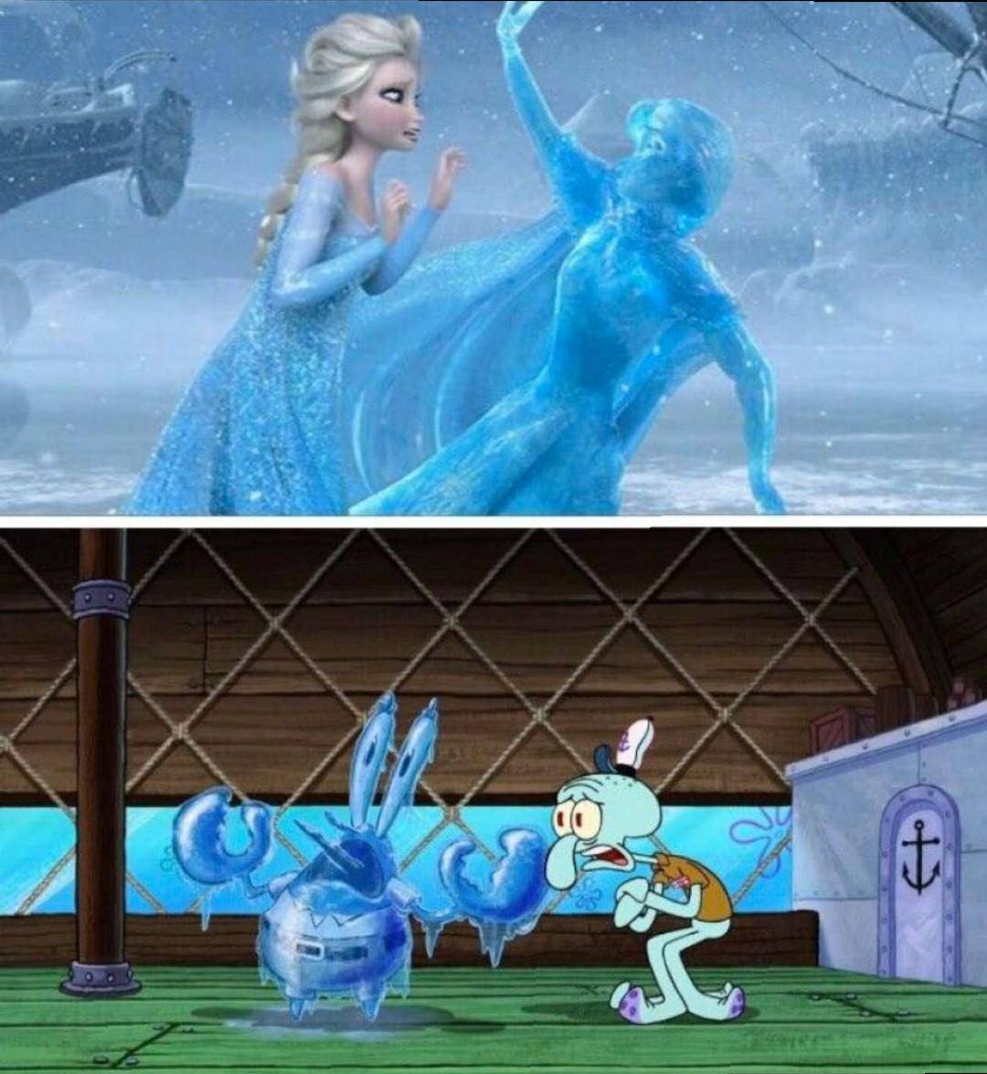 Why is squidward more concerned than elsa scrolller