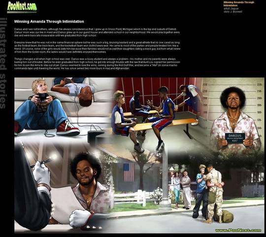 BBC interracial cuckold comic Winning Amanda Through Intimidation featuring a muscular black man and busty blonde woman