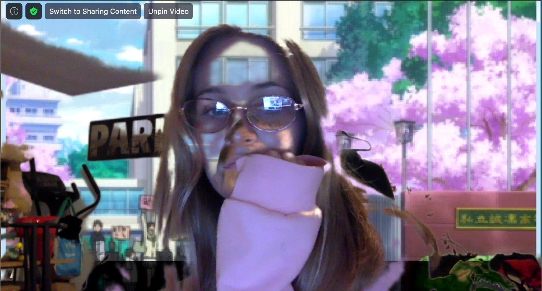 Zoom background is covering my entire face? I can't get it to stay