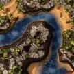 Mountain River Mouth 40x40 battle map