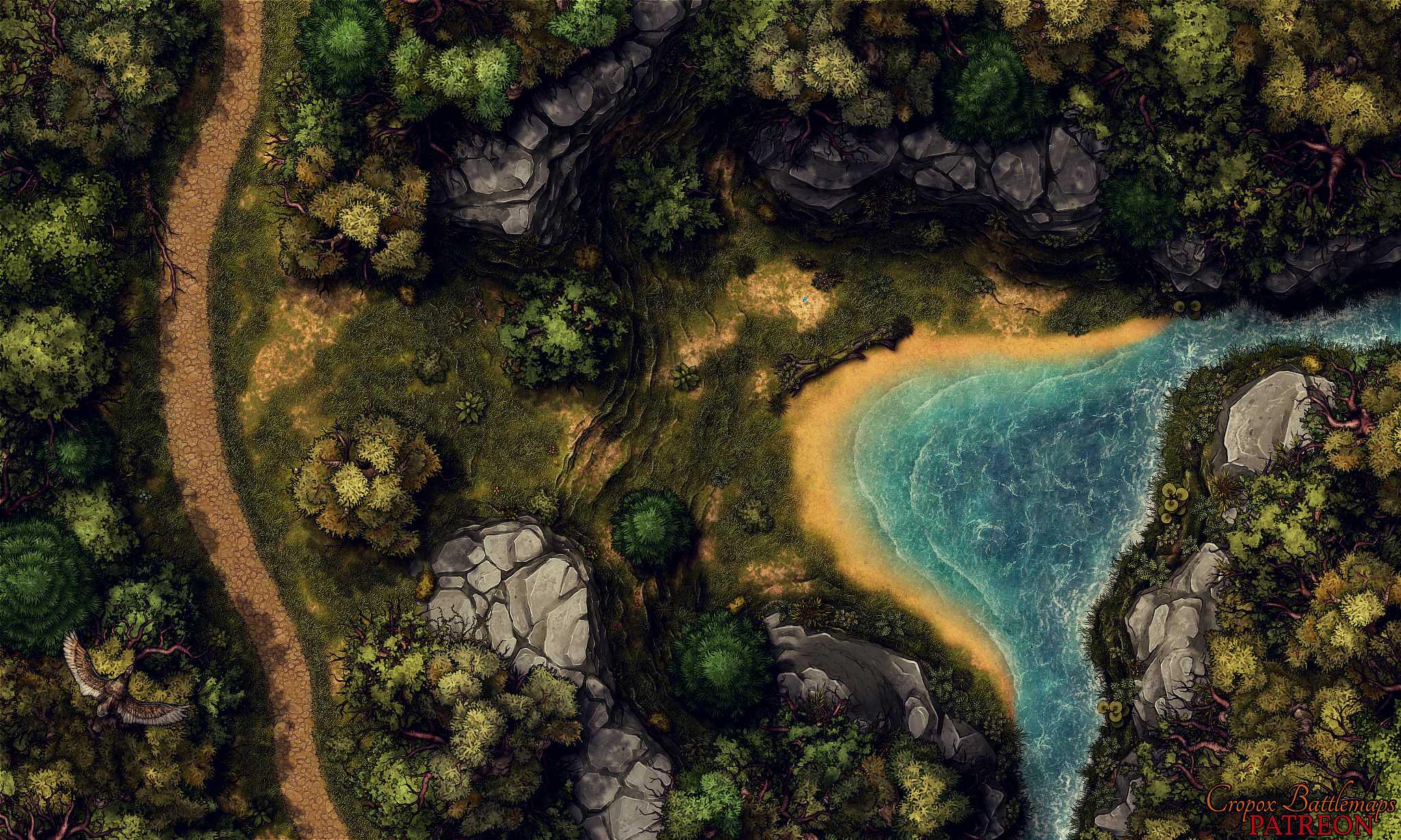 Woodland River Pool 50x30 battle map 