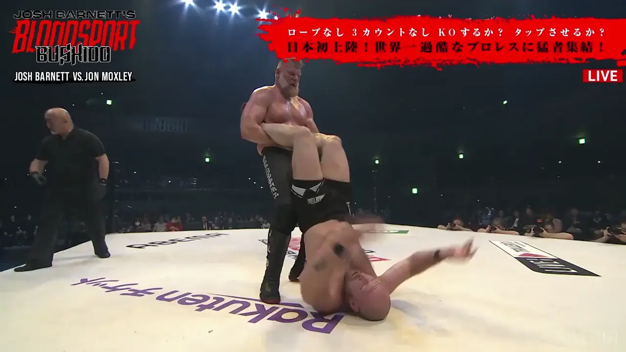 [Bloodsport Spoilers] Jon Moxley's body collides with the ring post splitting his head wide open