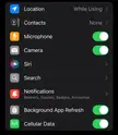 [iOS 18 DB6] App settings updated slightly: Siri & search are new separate and there is a new icon foot background app refresh