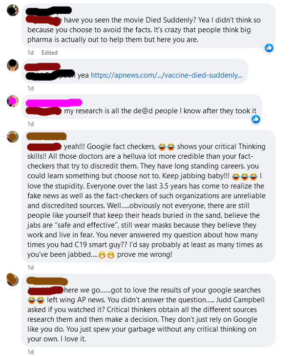 "You choose to ignore the facts!"...."You can't use fact checkers!"