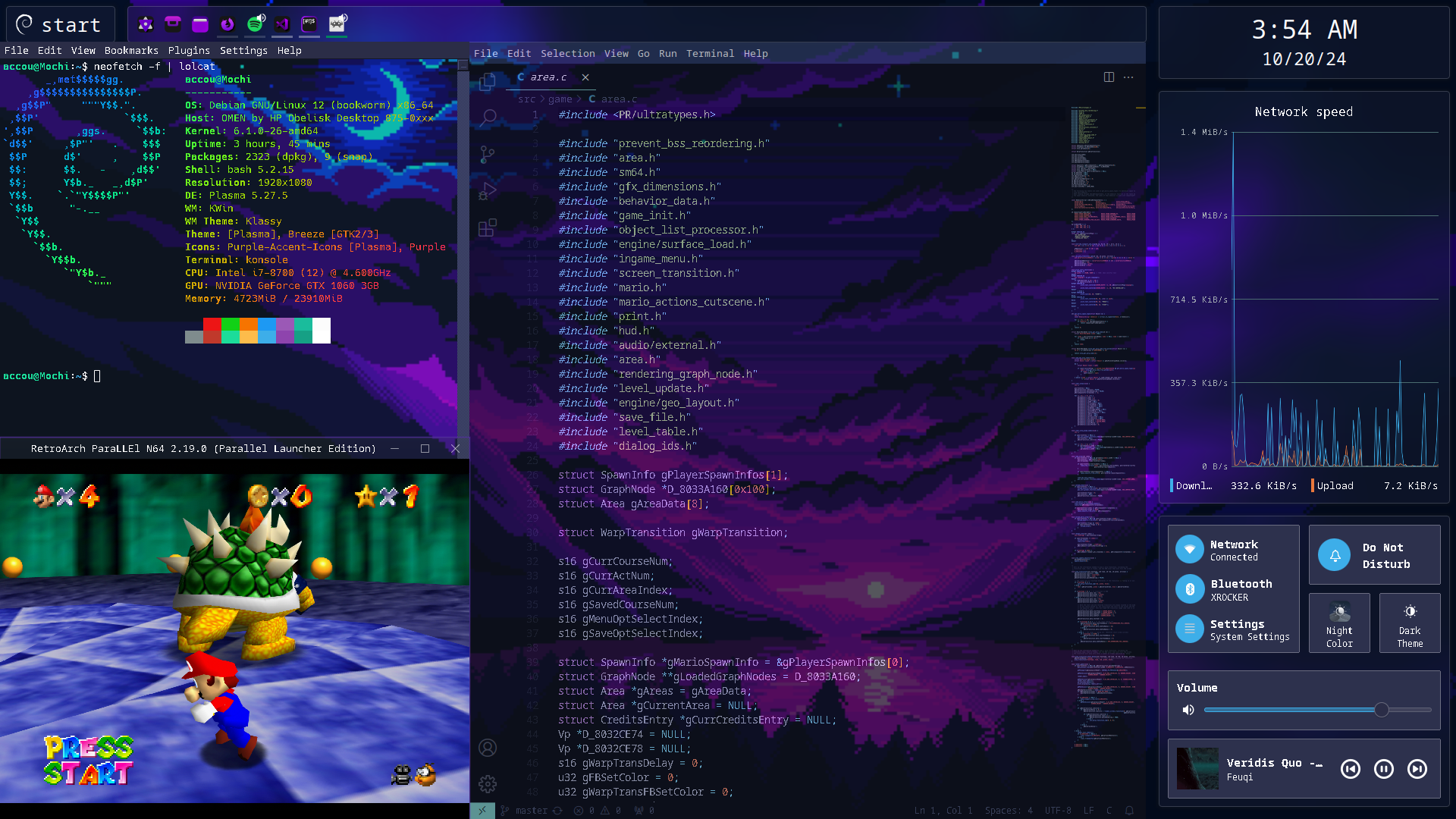 [KDE Plasma x11] finally got a rice I actually like (I use debian btw ...