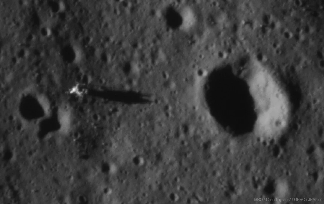 The Apollo 11 landing site from India's Chandrayaan-2 (Credit: ISRO ...