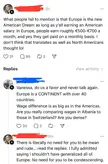People in Europe earn roughly €500