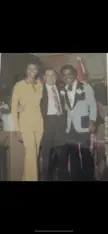 Sammy Davis jr and his wife pictured with joe Colombo notorious NYC crime boss, leader of the Colombo crime family and founder of the Italian American civil rights League. Photo taken in the early 1970s.