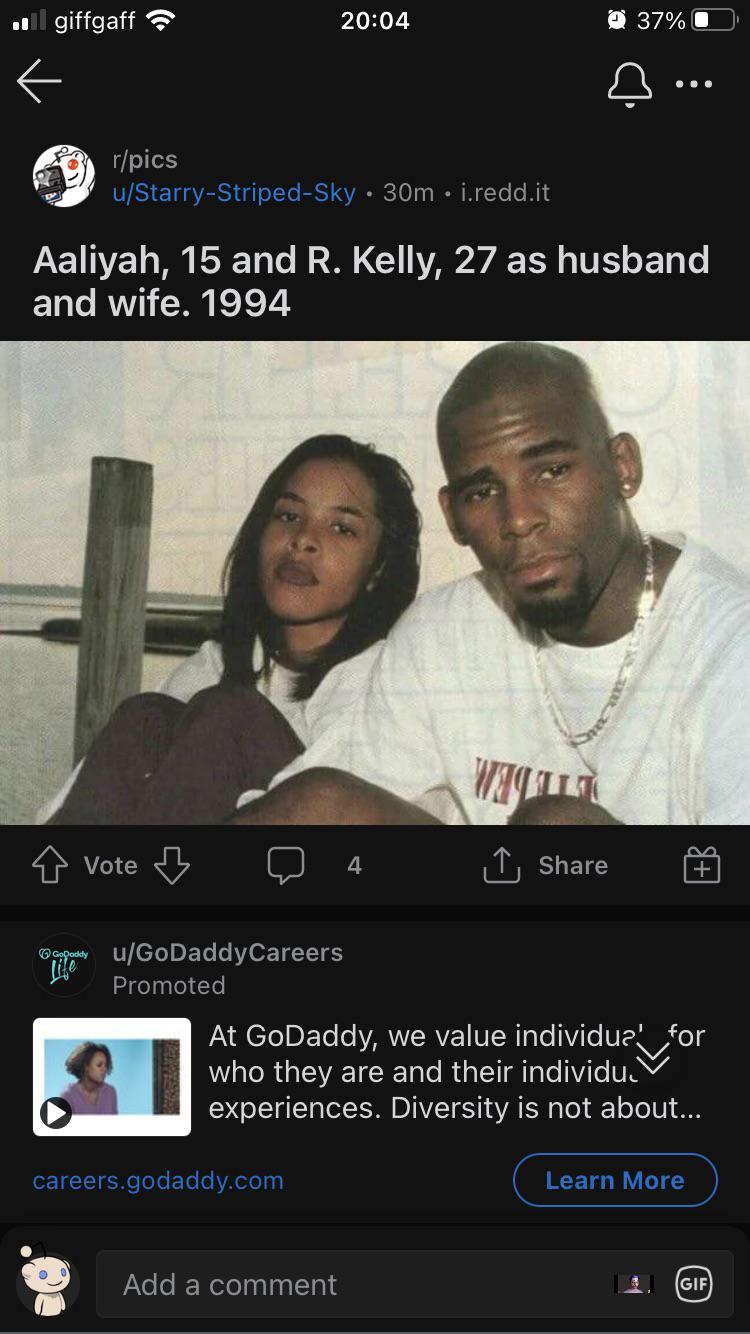 Am I reaching here??? Go daddy ad.