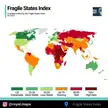 Fragile States Index - This map shows the fragile states index for each country in 2023