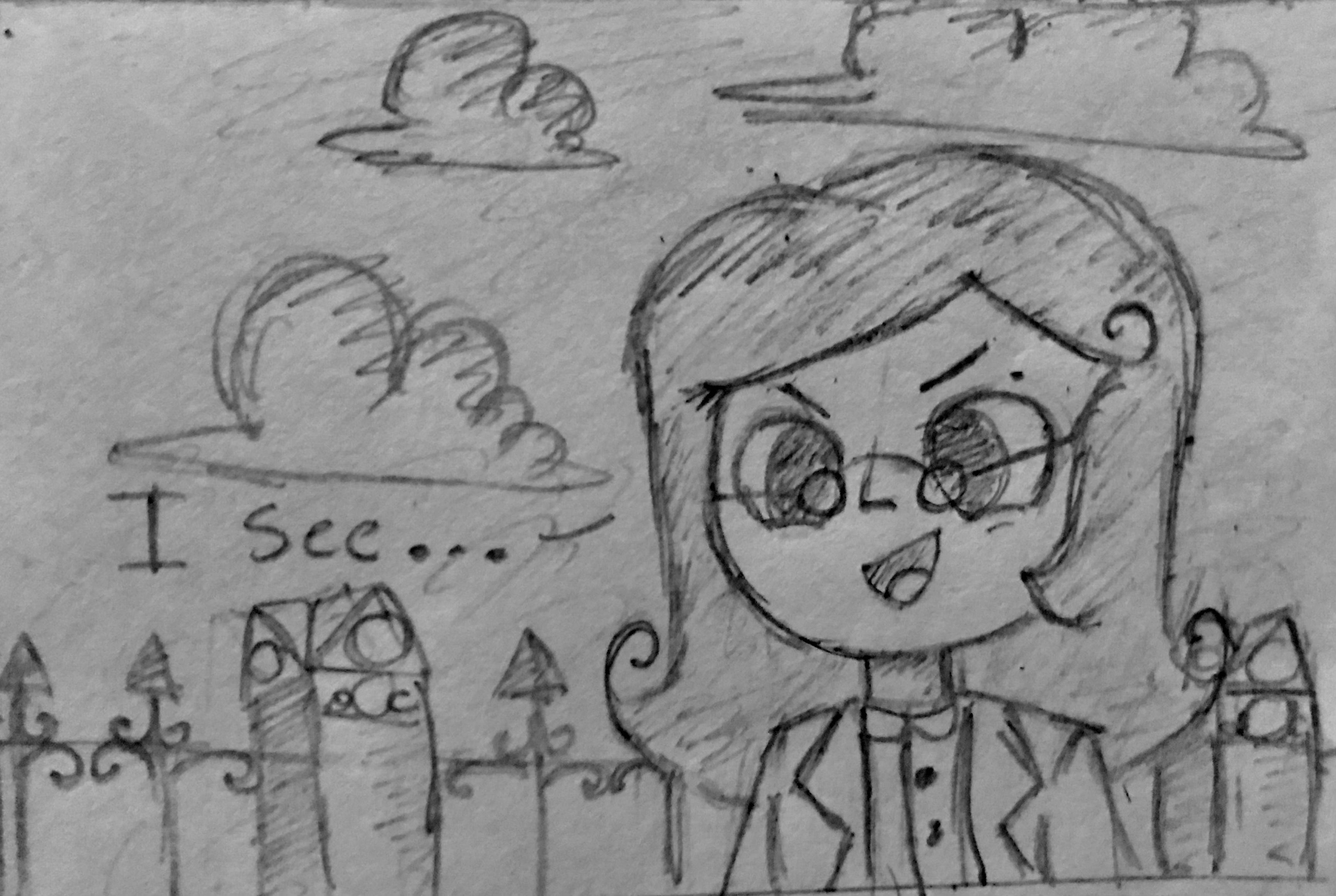 Funny web comic featuring two female OCs in a garden with flowers and a fence