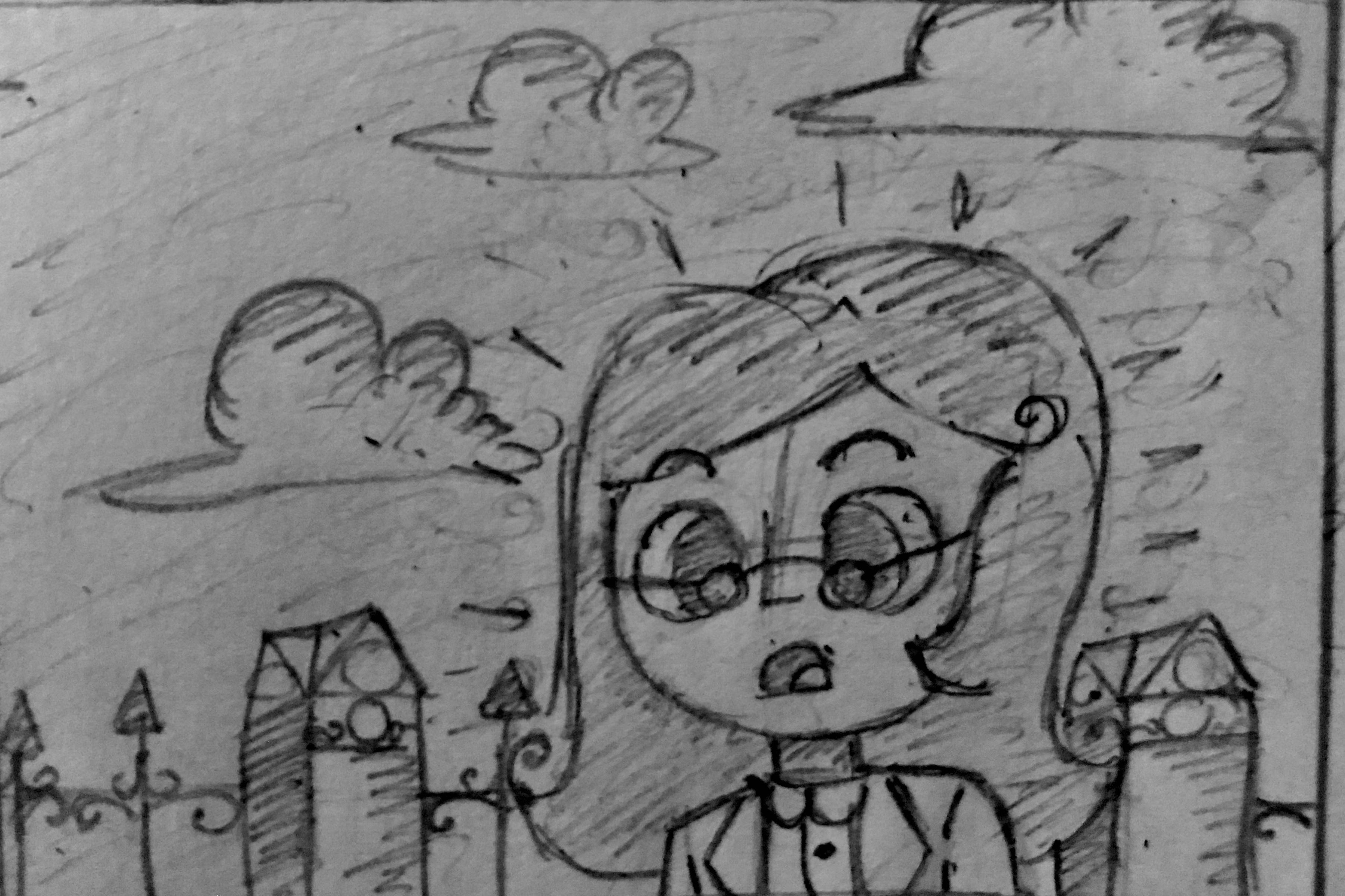 Funny web comic featuring two female OCs in a garden with flowers and a fence