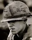 US Marines helmet graffiti from the Vietnam War. 