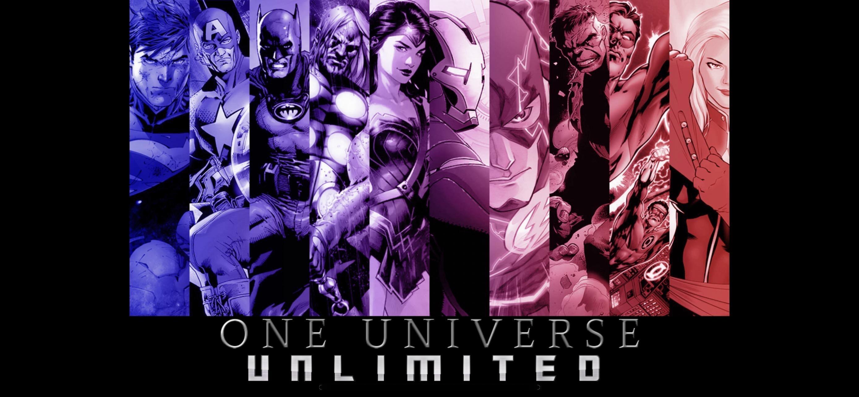 Marvel and DC Comics fan art of busty blonde and slim brunette superheroes in revealing leotards and catsuits