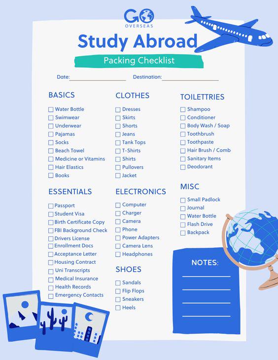 Study Abroad Check list