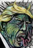 The worst monsters are human monsters. Ink and acrylic by me.