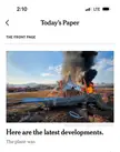 Unfortunate truncated subhead on The NY Times app