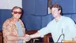 Batman meets Batman. Adam West with Kevin Conroy in a 1992 recording session for BATMAN: TAS (the episode "Beware the Grey Ghost).
