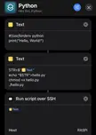 Execute Python on remote Linux machine using SSH in Shortcuts