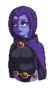 Raven pixel art portrait