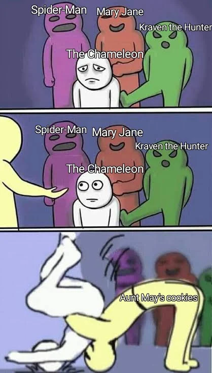 Aunt May clowning The Chameleon is peak Civil War content (Alongside Ben Grimm's french adventure)