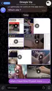 Juliane Videira sexting on a Telegram VIP channel, showing a grid of webcam flashes with slim and curvy white girls