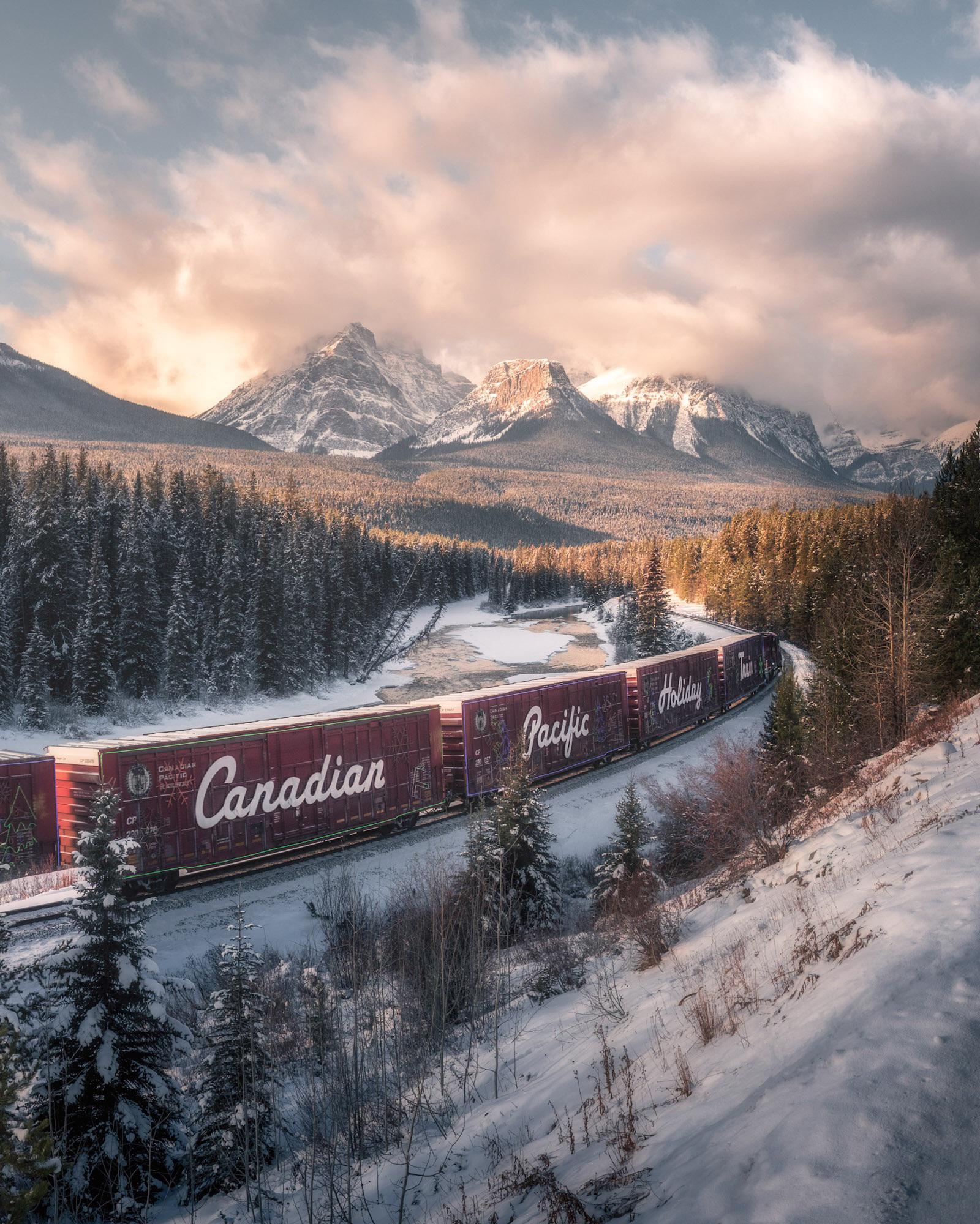 Captured the CP holiday train at one of the most iconic Canadian views yesterday.