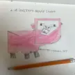 A badly drawn Minecraft movie sheep