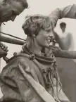 Amelia Earhart preparing to deep sea dive off Block Island, 1929