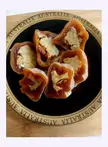 Dried persimmon roll witm sweet potato and nuts